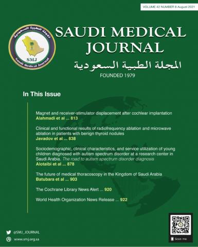 Archive of all online content  Saudi Medical Journal