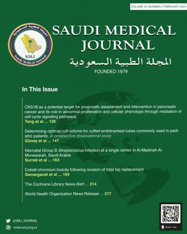 Saudi Medical Journal: 45 (2)