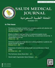 Saudi Medical Journal: 43 (8)